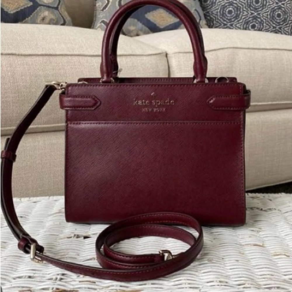 Kate Spade Red Satchel with Gold Accents